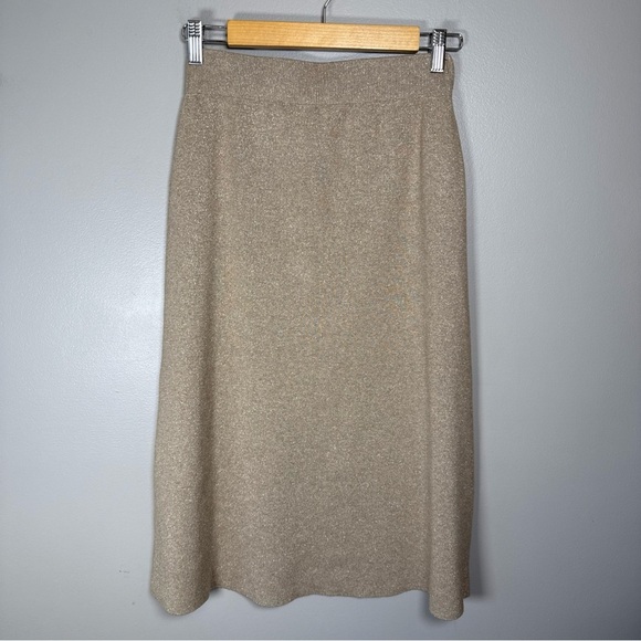 Banana Republic Factory Shimmery Knit A-line Midi Skirt Size XS Elastic Waist - Picture 1 of 6